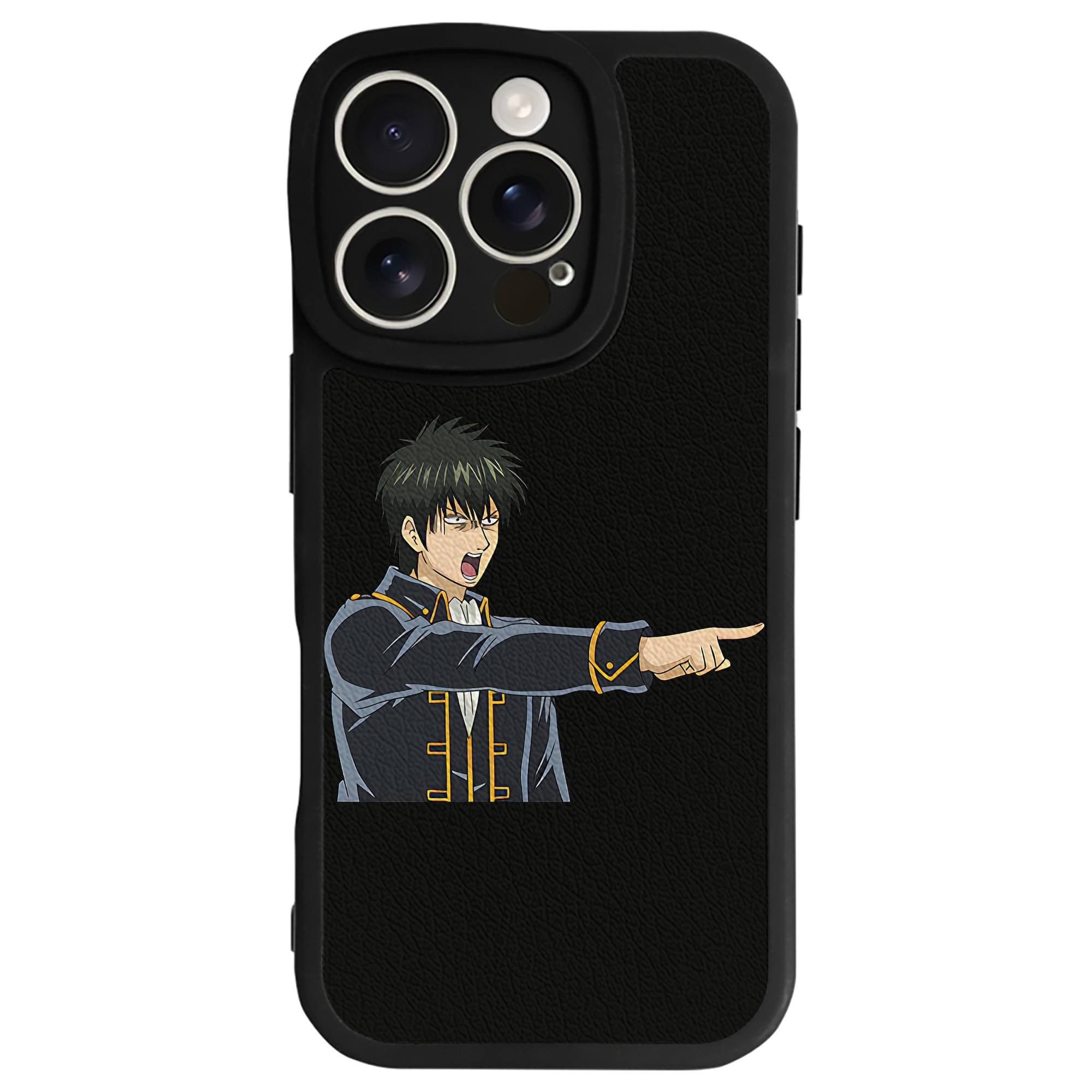 （画像用） ぎんたま 坂田銀時（さかたぎんとき） 神楽 志村新八（しむら しんぱち） GINTAMA Sakata Gintoki Kagura Shimura Shinpachi 【iPhone 16シリーズ対応】シリコンスマホケース（レザー調） 材質：シリコン
